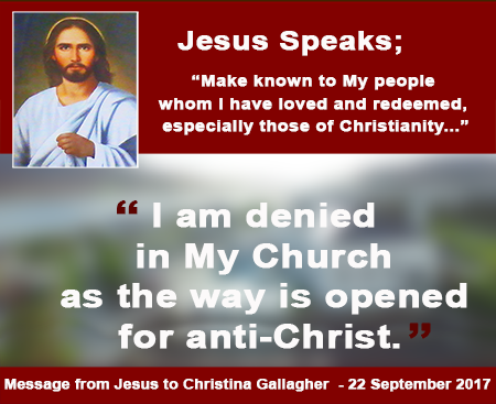 Jesus Speaks to Christina Gallagher