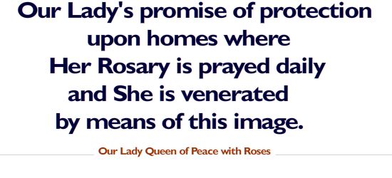 Our Lady's Promise of Protection of Homes where the Rosary is said daily