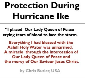 Protection from Hurricane Ike through Our Lady Queen of Peace