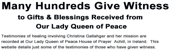 Many hundreds give witness to gifts and blessings from Our Lady Queen of Peace