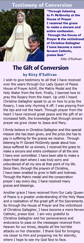christina gallagher & Fr McGinnity Testimony