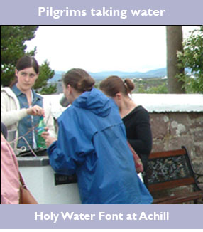 Pilgrims at the Holy Water Font in Acill
